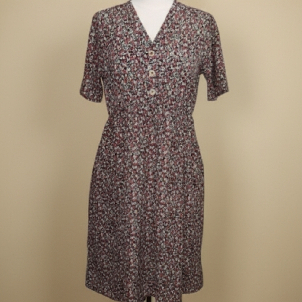 Lake Flower Floral Button-Up Dress Size SMALL